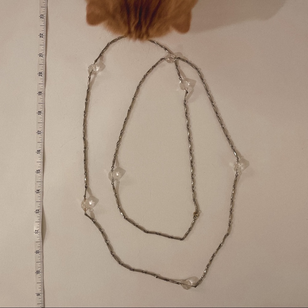 vintage silver & crystal necklace